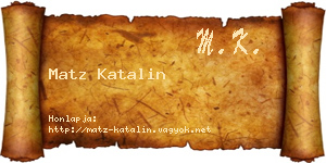 Matz Katalin névjegykártya
